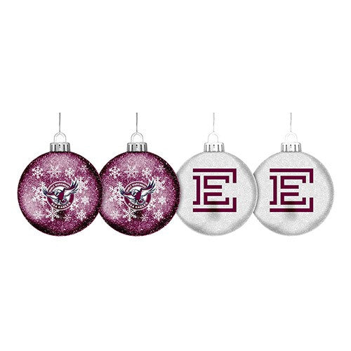 Manly Sea Eagles Glitter Baubles