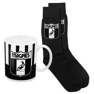 AFL Collingwood Magpies Heritage Mug & Sock Pk - Image