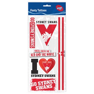 AFL Sydney Swans Tattoo Sheet - Image