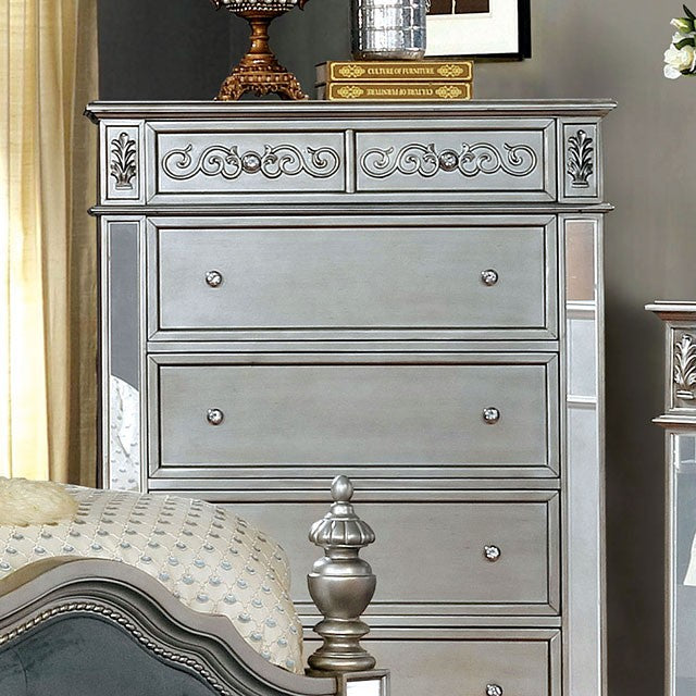 Azha Chest Of Drawers - Silver