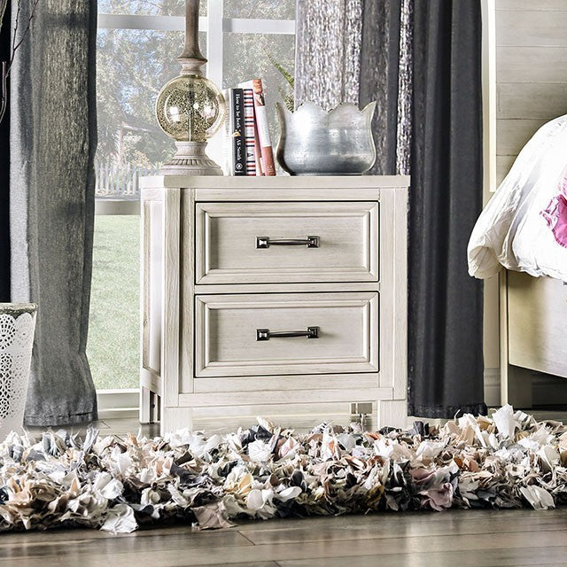 Tywyn Bedside Table Antique White The Bedroom