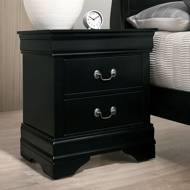 Louis Philippe Bedside Table - Black