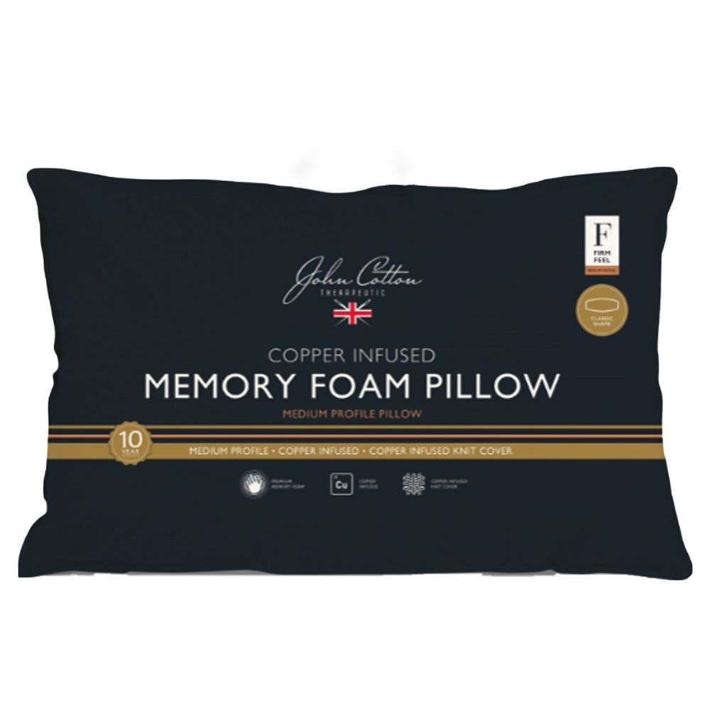 John Cotton Copper Infused Memory Foam Pillow