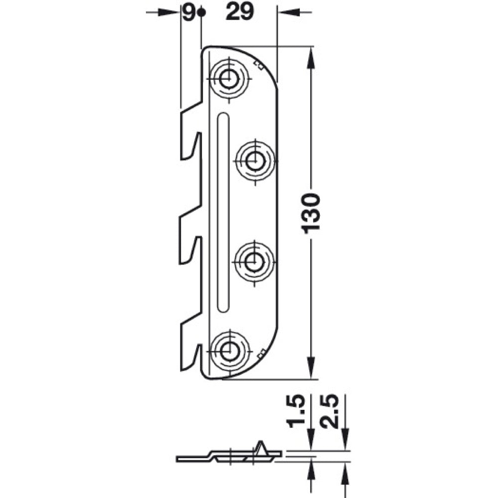 Cranked Hook Metal Bed Fitting Dimensions