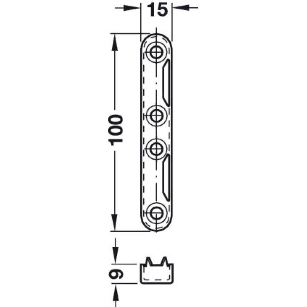 Cranked Hook Metal Bed Fitting Dimensions