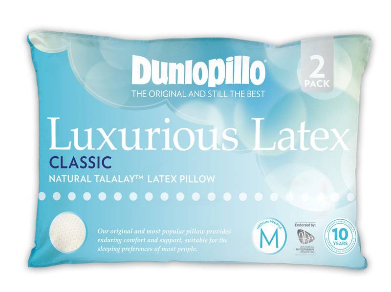 Dunlopillo Luxurious Latex Classic Pillow Twin Pack