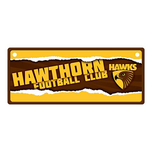 Hawthorn Hawks Licence Plate Sign