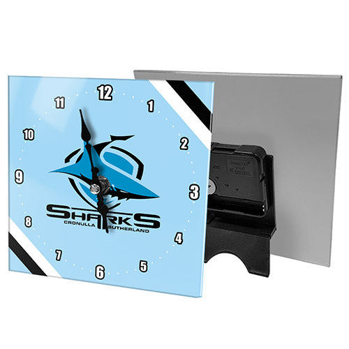 Cronulla Sharks Mini Glass Clock - Cronulla Sharks Merchandise - NRL ...