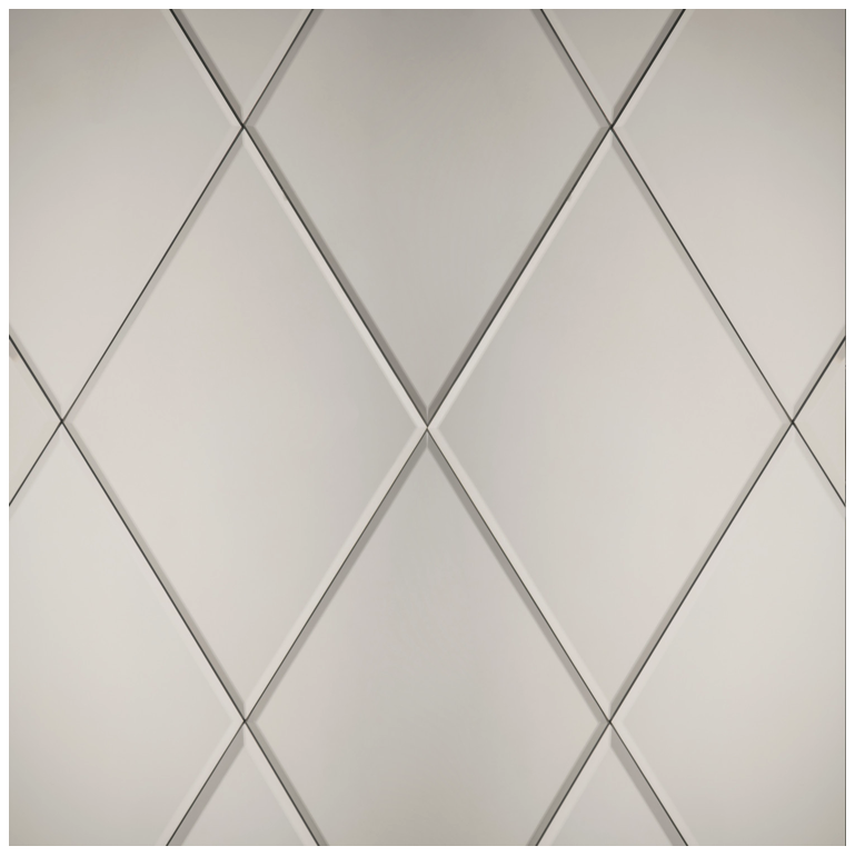 Diamond Shape Silver Mirrored Bevelled Wall Tiles - 6 Pack